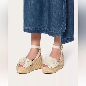 Valentino Garavani Atelier rose edition wedge espadrilles